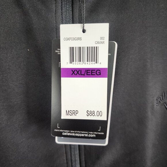 Mens Black & Gray Callaway Jacket Full-Zip Mock Neck Long Sleeve XXL - Picture 7 of 15